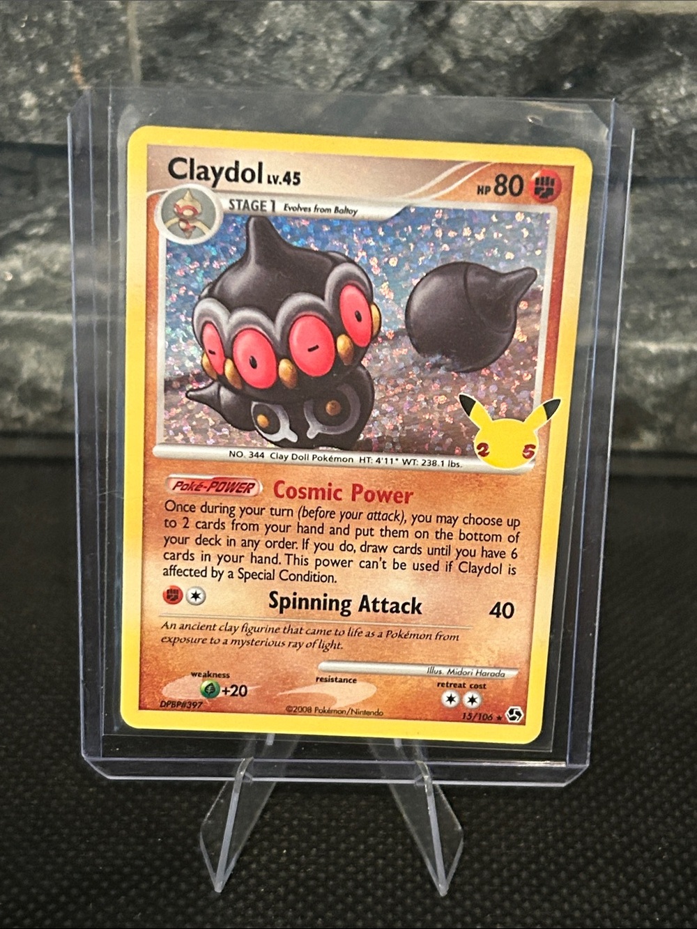 Pokemon Claydol Holo Stamped 15/106 from 25th Anniversary Celebrations set M/NM‎